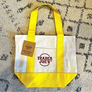 NWT Trader Joe’s Mini Canvas Tote Bags - Yellow